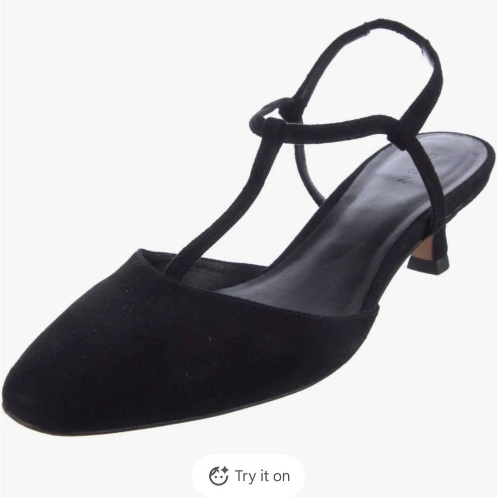 DOEN  Women's T-Strap black suede Shoes Sz. 39.5